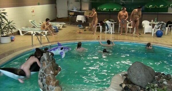 Indoor Dolphin Ride Full HD video - nudism and naturism