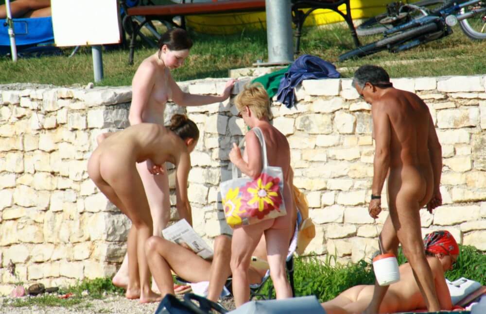Nude Duet Girls Rail Climb Photo Set - nudism and naturism
