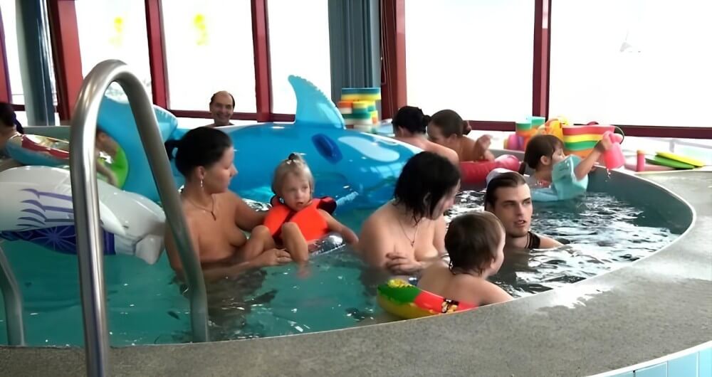 Indoor Swim Exercise - nudism and naturism