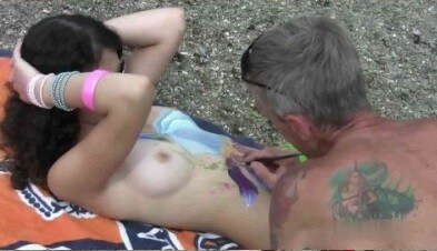 Body Art Nudist Beach 1 Full HD video - nudism and naturism
