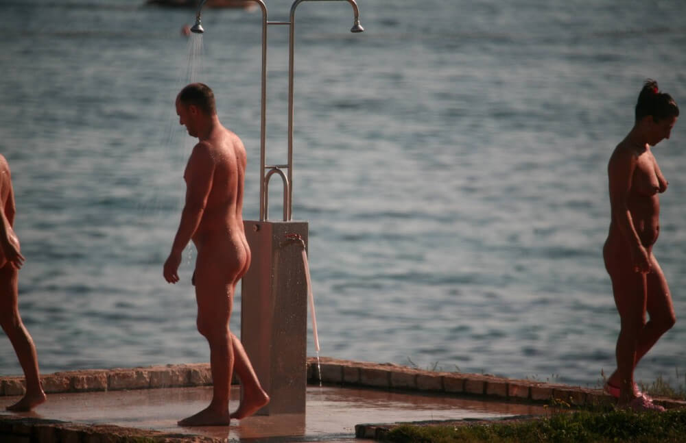 Naturist Shower at Dusk pics - nudism and naturism