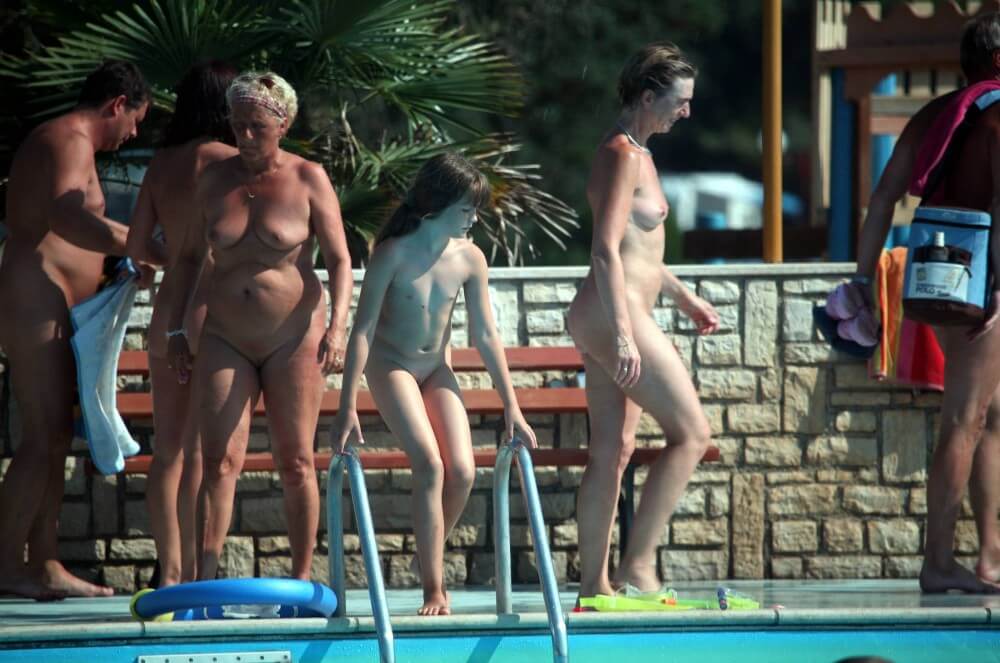 Naturist Pool Cleaning-Up pics - nudism and naturism