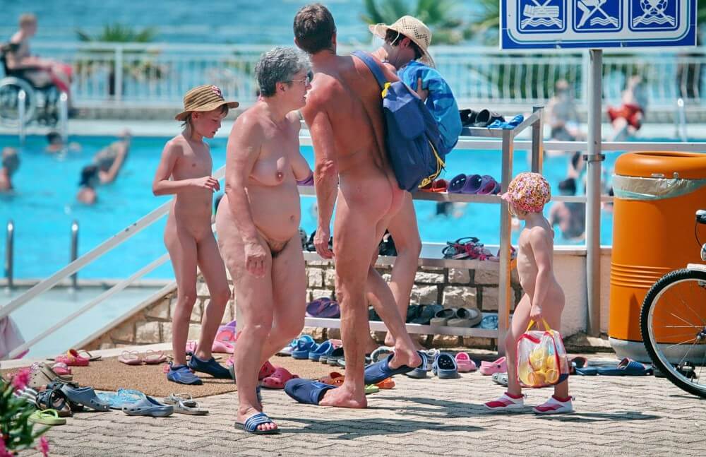 Family Poolside Grouping pics - nudism and naturism